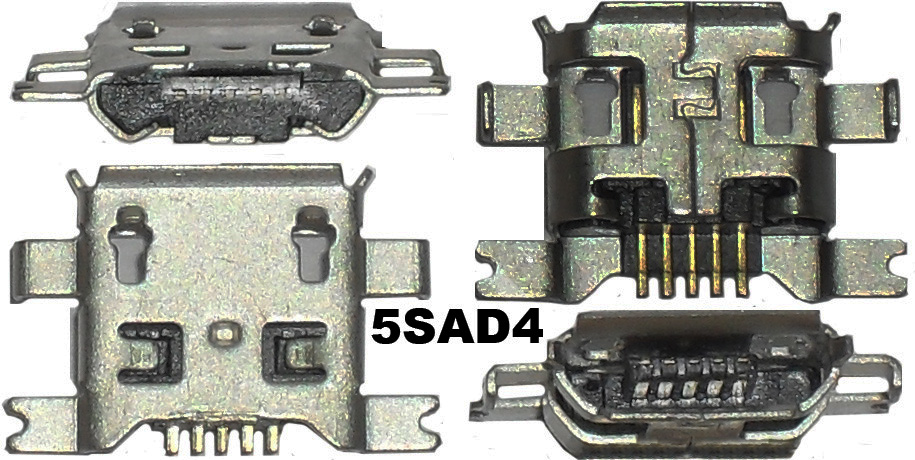 U24 Гнездо Micro USB B-5SAD4 на плату (SMD) 