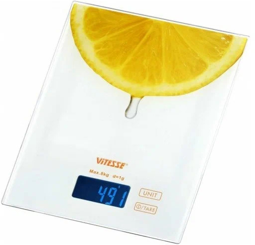 Весы кухонные VITESSE VS-616WH ±1г до 8 кг, стекло