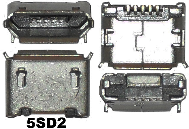 U03 Гнездо Micro USB AB-5SD2 на плату (SMD) 