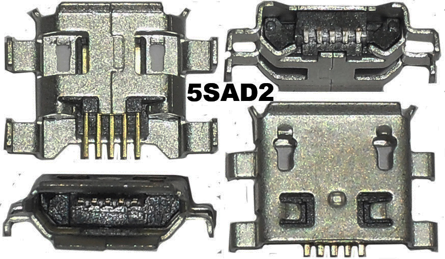U22 Гнездо Micro USB B-5SAD2 на плату (SMD) 