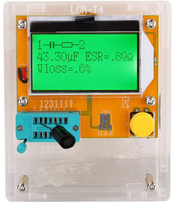 Измеритель RLC LCR T4 ESR В корпусе, с батареей питания. Гарантии нет. Пояснение - на корпусе. 