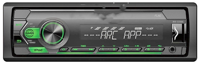 Авто MP3 PIONEER MVH-S120UIG 4x50Вт / USB/ AUX/ FM/ 4RCA/ iPod/ iPhone зеленая подсветка