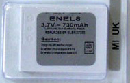 Аккумулятор ENERGIZER ENEL8 730 F/Li 3,7v для цифр.ф/ап (NIKON EN-EL8) 