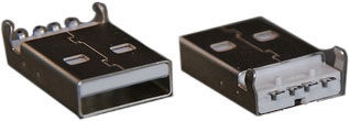 UA34 Штекер USB A-1P SMD на поверхность платы 
