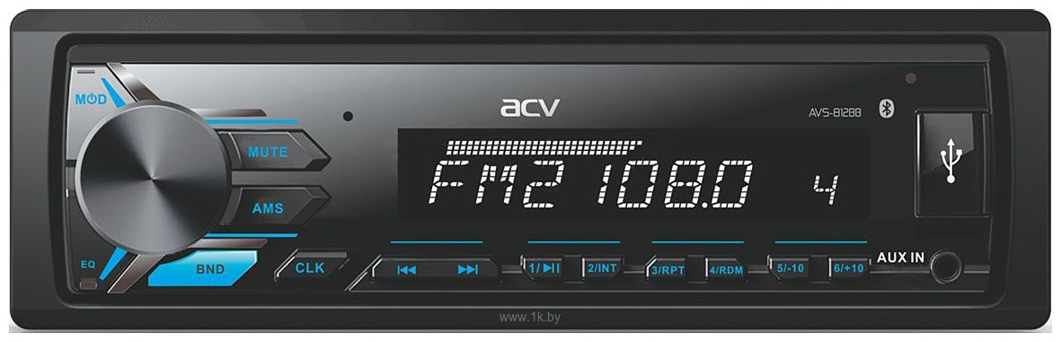 Авто MP3 ACV AVS-812BB USB/SD, 4*50W, AUX BLUETOOTH