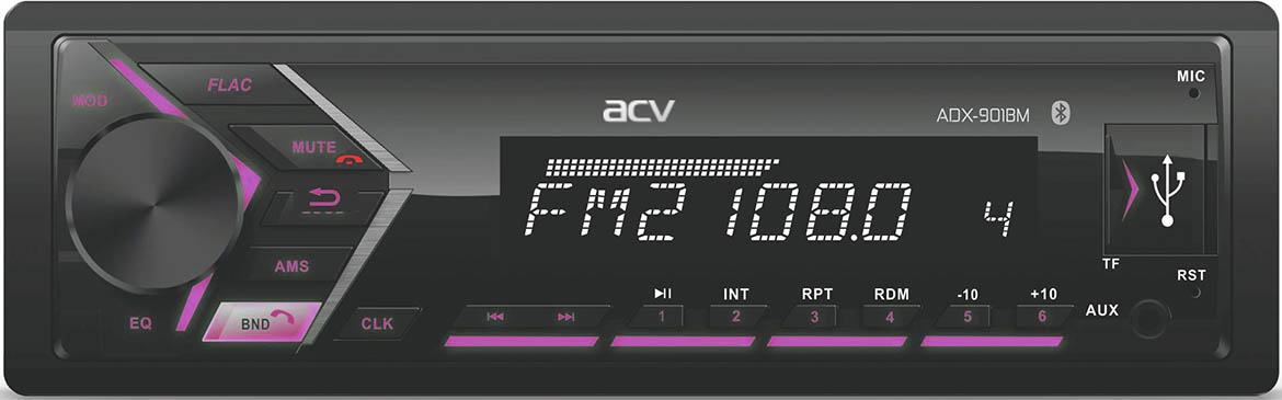  MP3 ACV AVS-901BM 4x50  / BT/ USB/ SD/ AUX/ FM/ 6 RCA/ DSP  , 