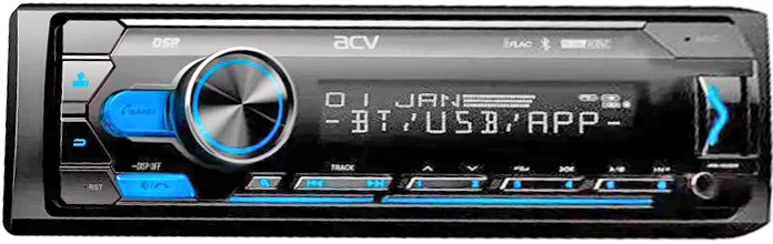 Авторесивер MP3 ACV AVS-905BM 4x50Вт / BT/ USB/ SD/ AUX/ FM/ 6 RCA/ DSP цветная подсветка