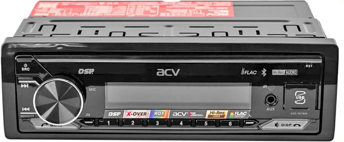 Авторесивер MP3 ACV AVS-907BM 4x50 Вт / BT/ USB/ SD/ AUX/ FM/ 6 RCA/ DSP цветная подсветка