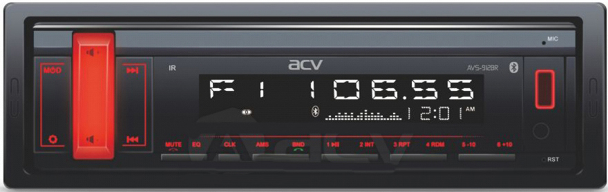Авторесивер MP3 ACV AVS-914BR 4x50Вт / BT/ USB/ SD/ AUX/ FM красная подсветка