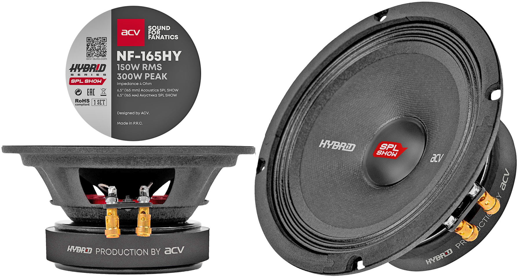  ACV NF-165HY 75 / 300 W, 4 , 97 dB, 75 - 12000 Hz,  709 ,  38 