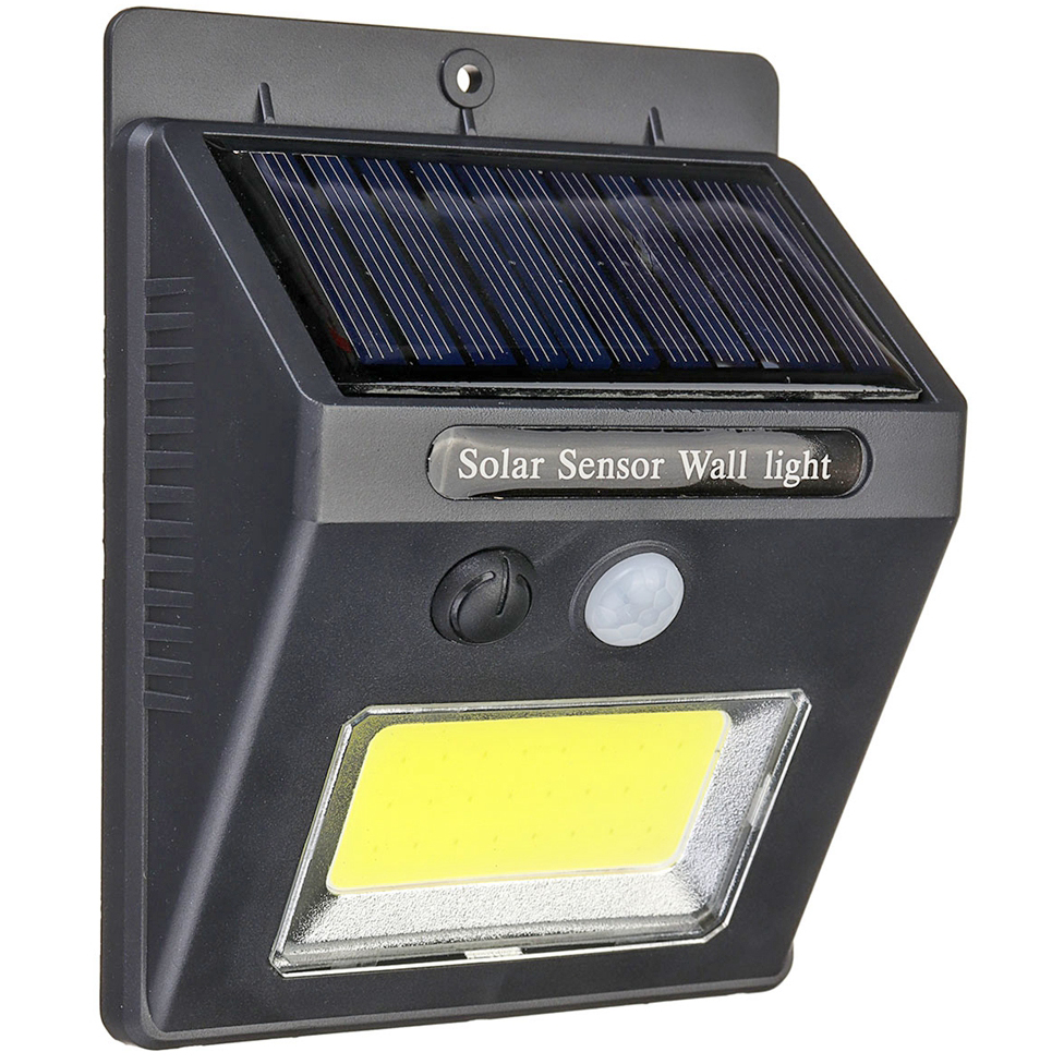 Фонарь SOLAR POWERED LED WAL LIGHT HG-50 COB, уличный, на солнечных элементах, аккумулятор 18650, датчики движения и освещения