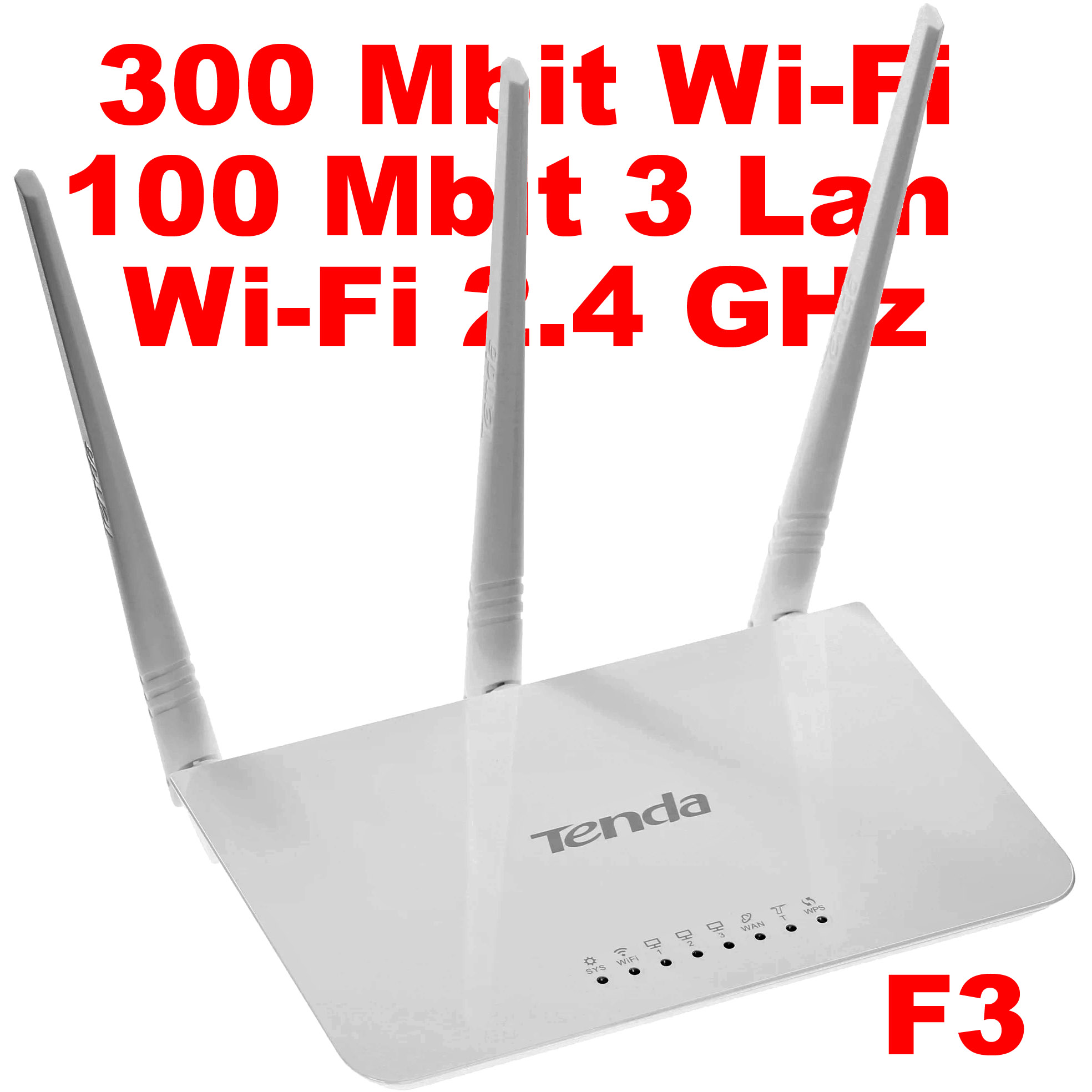  Tenda F3 WiFi (300 Mbit) 1WAN+3LAN(100 bmit).   WAN