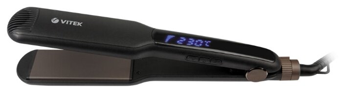 Выпрямитель для волос VITEK VT-8416 60W, с измерителем температуры, дисплеем, керамическое покрытие, кнопочное управление, замок закрытия
