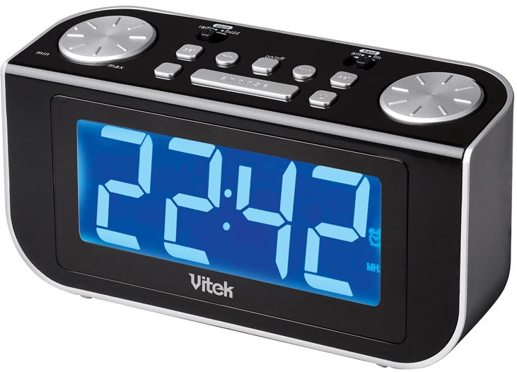 Радиочасы Vitek VT-6600 BK Аналоговое радио с частотомером, AUX-вход,