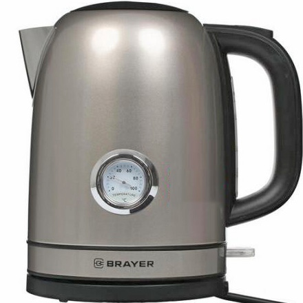 Чайник BRAYER BR1050 градусник, сталь, 1,7л, 2200W, шкала воды